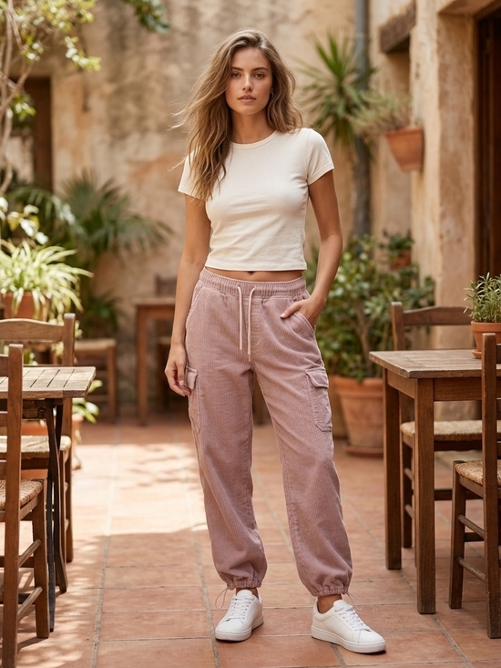ASOS Pants - ASOS DESIGN Corduroy Cargo Pants Utility Joggers Y2K Gorpcore Streetwear
